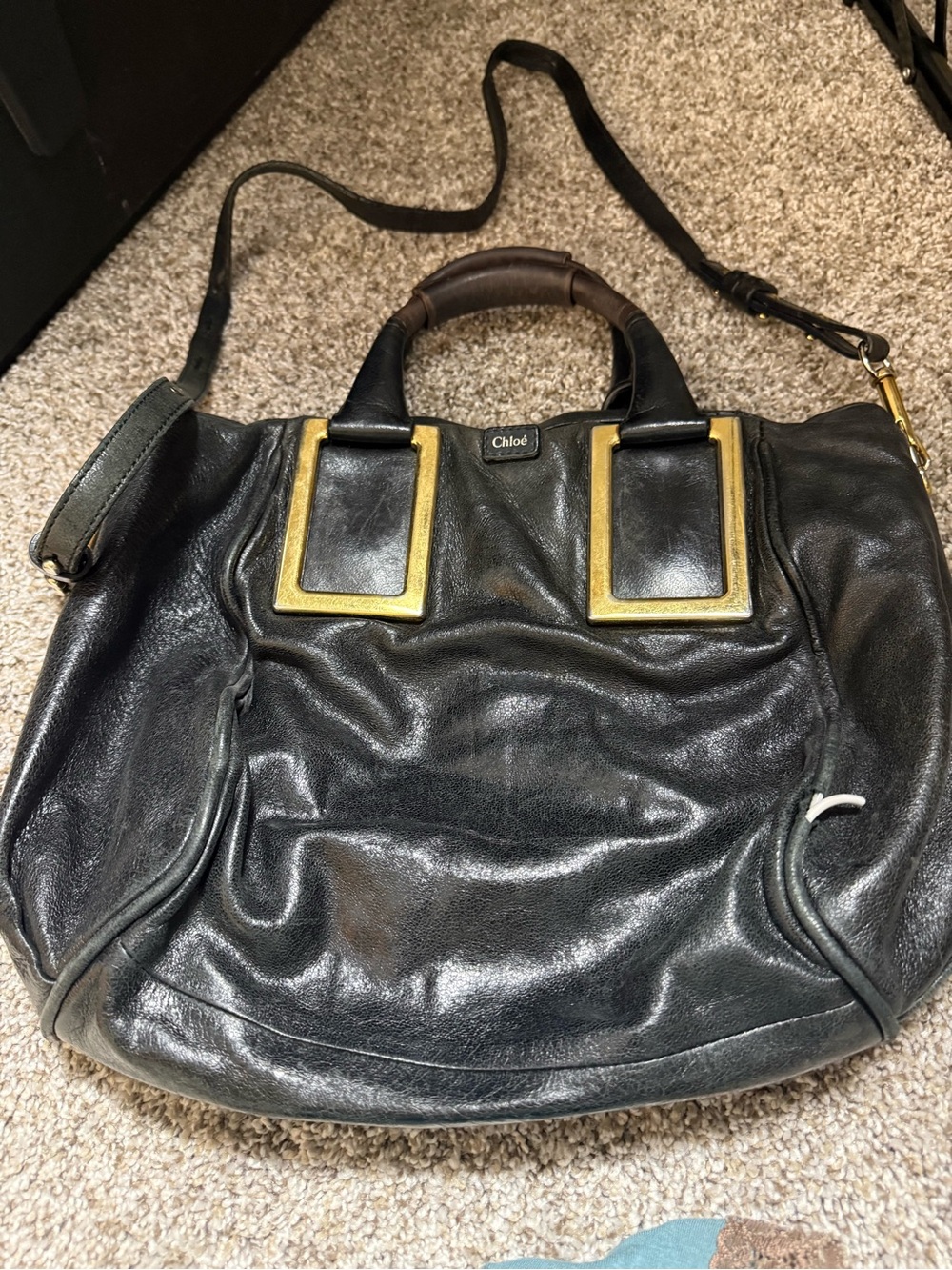 Chloé Black Leather Tote with Gold Hardware AS IS PROJECT
